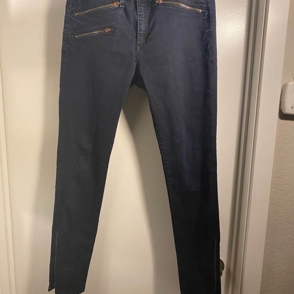 RAG & BONE SKINNY ZIPPERS IN COPPER MIDNIGHT SIZE 30 very dark blue - Picture 2 of 6
